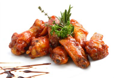 Chicken wings with barbeque sauce clipart