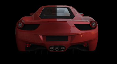 Kırmızı sportcar önden görünümü