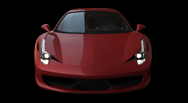 Kırmızı sportcar önden görünümü