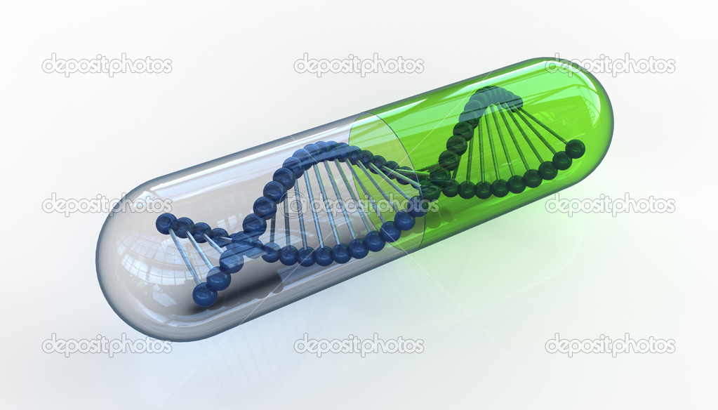 DNA in transparent pill