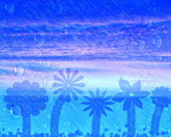 Abstract rainy sunset — Stock Photo, Image