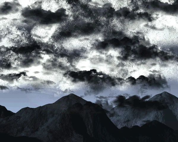 Moln himlen över landskap — Stockfoto