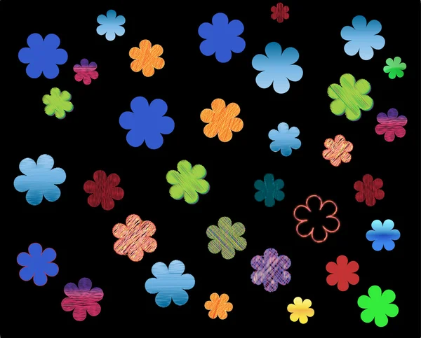 Floral background against black — Stock Photo, Image