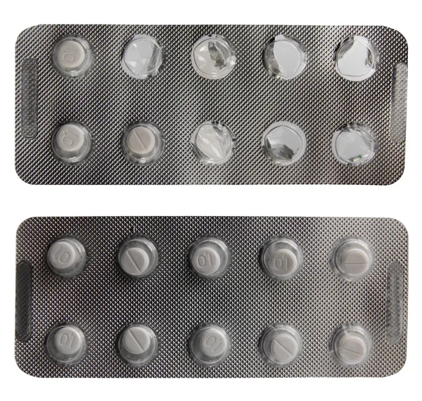 Beyaz uyku hapı iki blister paketleri