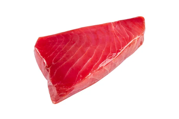Beyaz Arka Planda Izole Edilmiş Sarı Yüzgeçli Ton Balığı Bifteği — Stok fotoğraf
