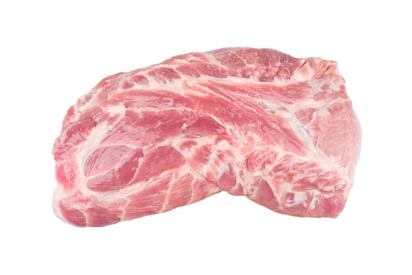 Großes Stück Frisches Schweinefleisch Isoliert Auf Weißem Hintergrund Roh Frisches — Stockfoto