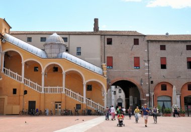 Piazza del municipio, ferrara, İtalya