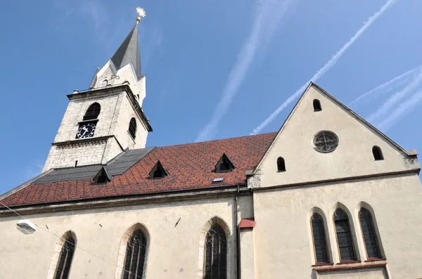 St. cantianius bucak kilise ayrıntıları, kranj, Slovenya — Stok fotoğraf