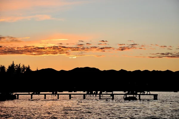 Sunset over Lake Garda — Stock Photo, Image