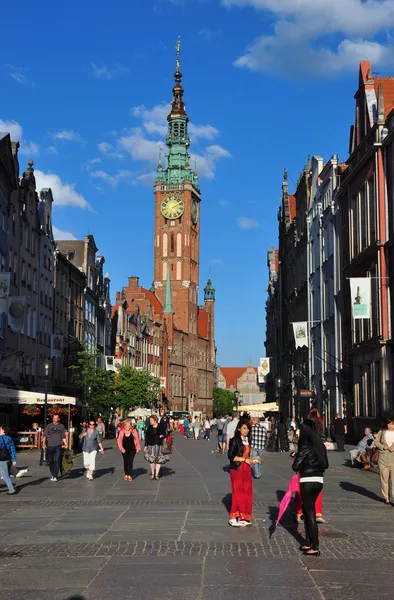 Dluga Straße in Danzig, Polen — Stockfoto