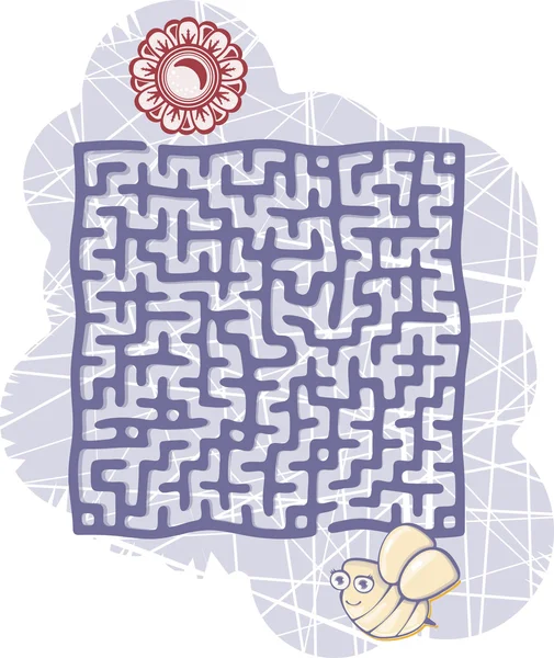Labyrinth-Biene — Stockvektor