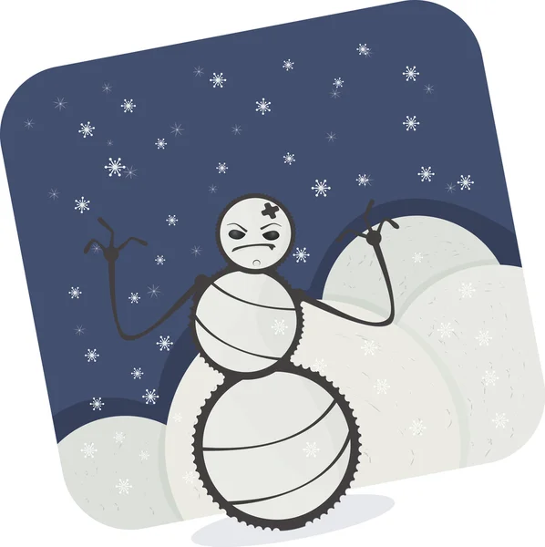 Cartoon Snowman — Stock Vector