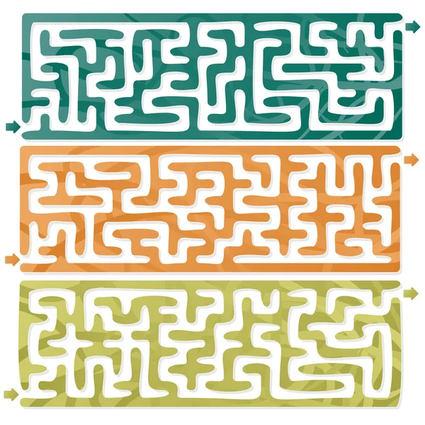 Set of Maze — Stock Vector