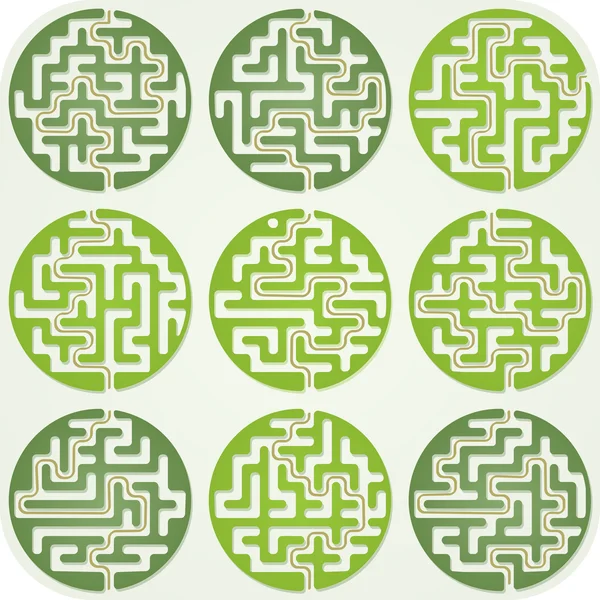 Conjunto de labirinto para crianças com resposta Gráficos Vetores