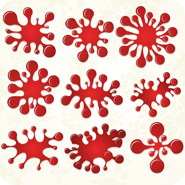 赤い水しぶきのセット — ストックベクタ