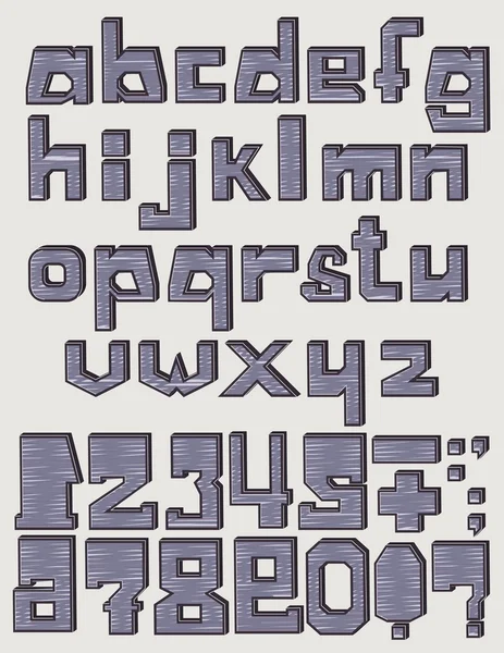 Lettertype 3D-scribble — Stockvector