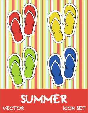 Pretty funny summer (beach) icon set