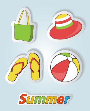 Pretty funny summer (beach) icon set