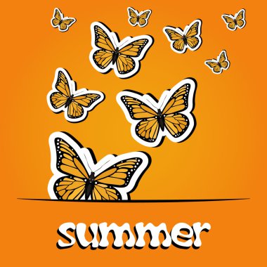 Pretty summer background with butterfly