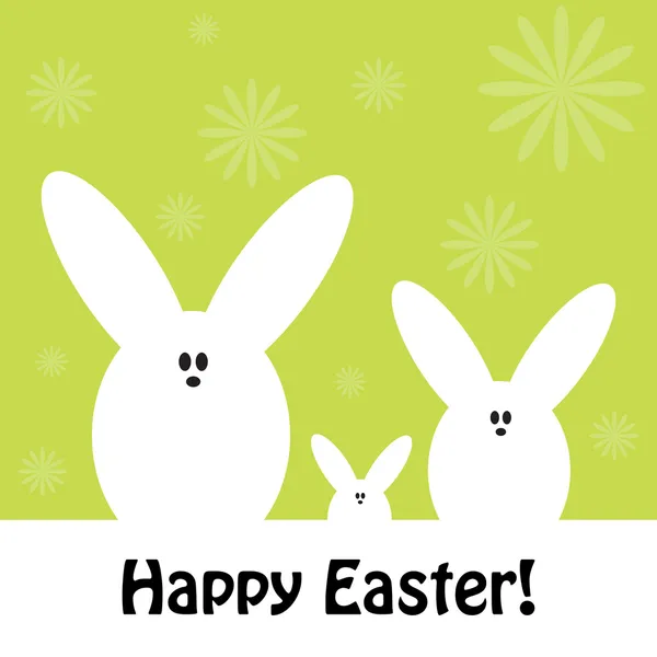 Easter greeting card with cute bunnies (rabbits — ストック写真