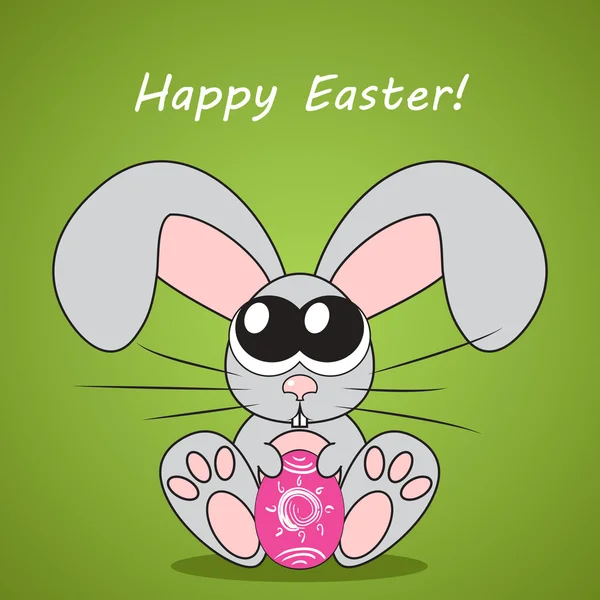 Easter card with cute bunny (rabbit illustration — Stock fotografie