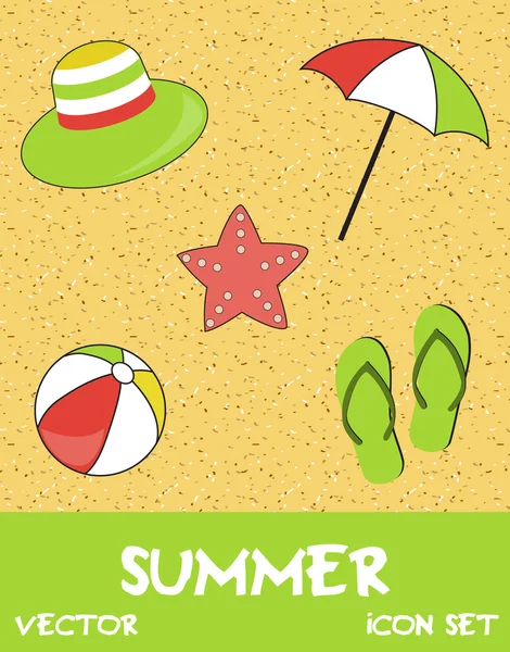 Pretty funny summer icons — 스톡 사진