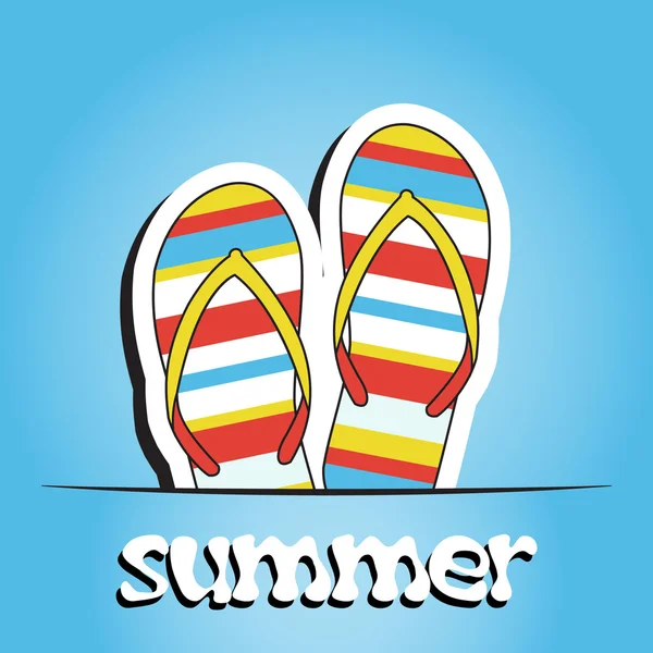 Mooie zomer achtergrond met slippers — Stockfoto