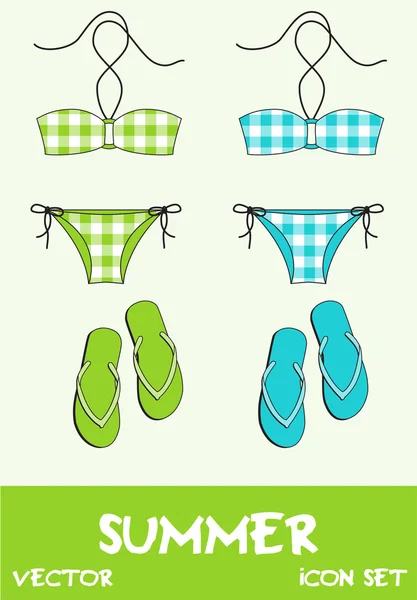 Set of pretty summer icons — Stok fotoğraf