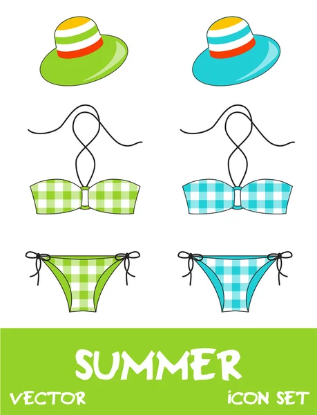 Set of pretty summer icons — Stockfoto