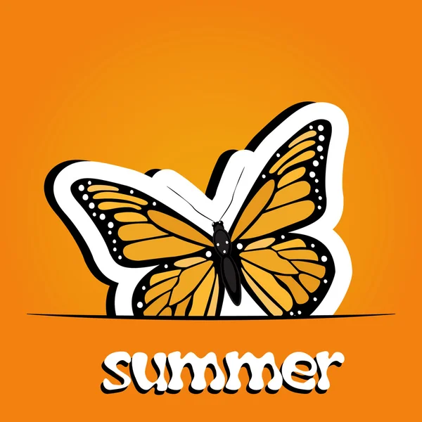 Pretty summer background with butterfly — Stok fotoğraf