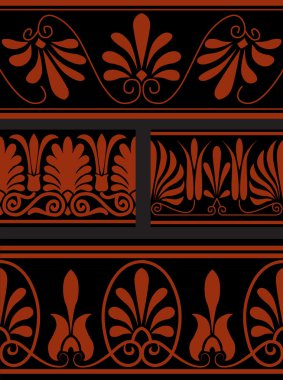  set of national greek seamless ornaments (patterns)