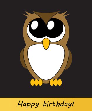 Happy birthday cute greeting card illustration