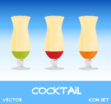 Icon set of cocktails illustration