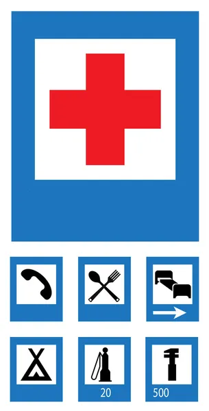 Yol işaretleri set simgesi — Stok fotoğraf