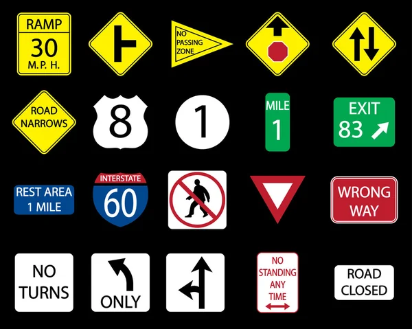 Définir l'icône des panneaux routiers — Photo