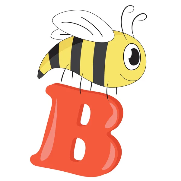 Alphabet for kids, letter b illustration — 图库照片