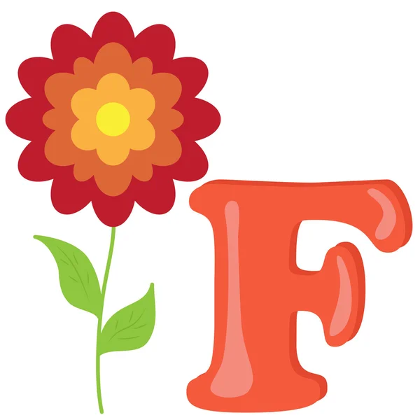 Alphabet for kids, letter f illustration — ストック写真