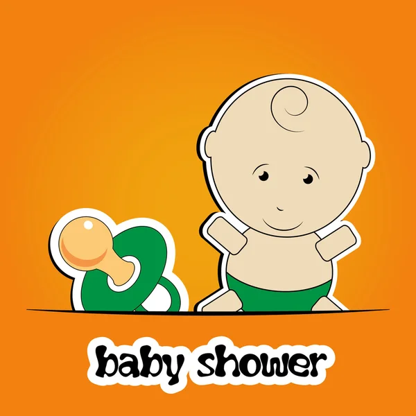 Colorful background with baby-boy and pacifier — 图库照片