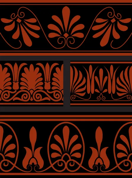 Set of national greek seamless ornaments (patterns) — Stockfoto