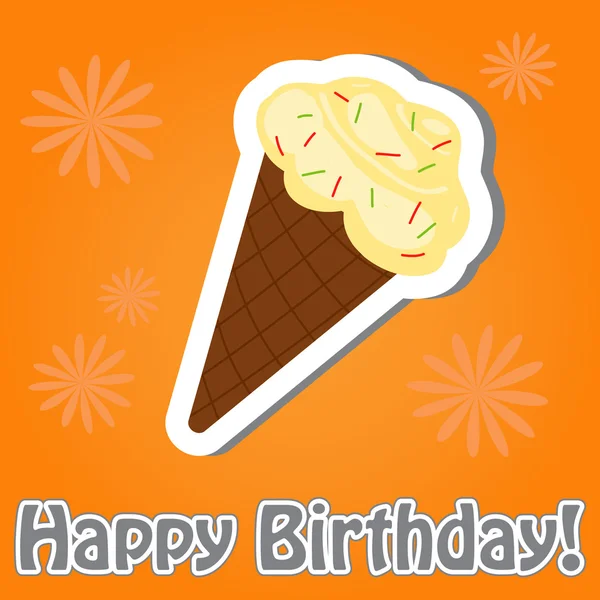 Happy birthday cute greeting card illustration — Stock fotografie