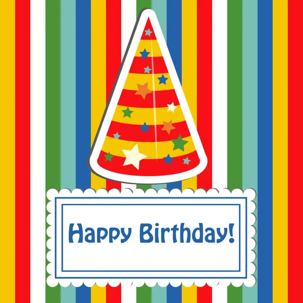 Happy birthday cute greeting card illustration — ストック写真