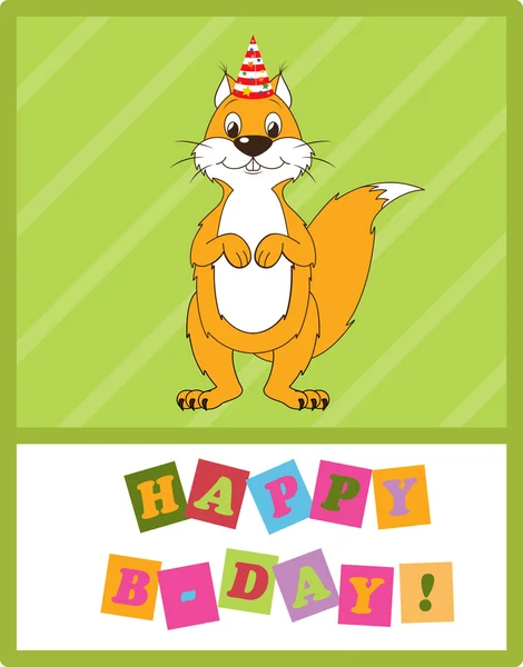 Happy birthday funny greeting card illustration — Stockfoto