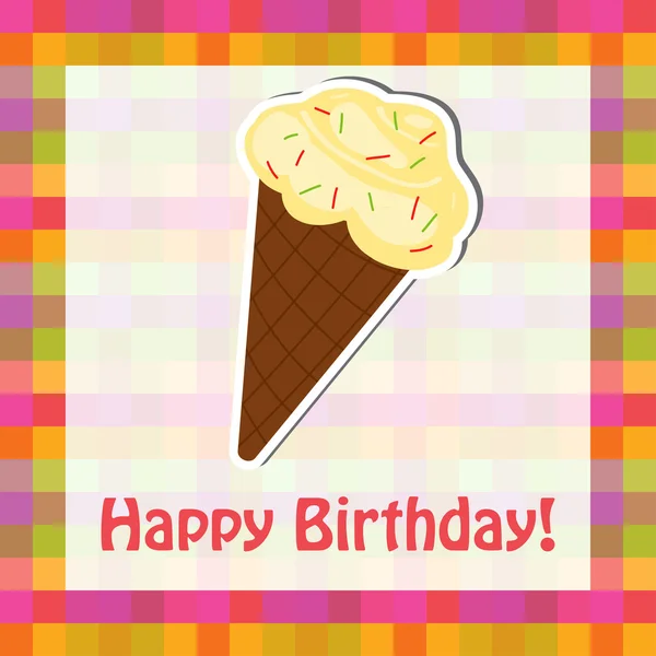 Happy birthday cute greeting card illustration — ストック写真