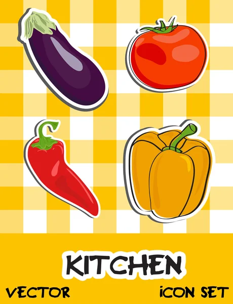 Icon set of vegetables illustration — Stockfoto