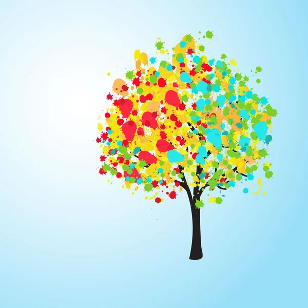 Pretty colorful abstract background with a tree — Stock Photo, Image