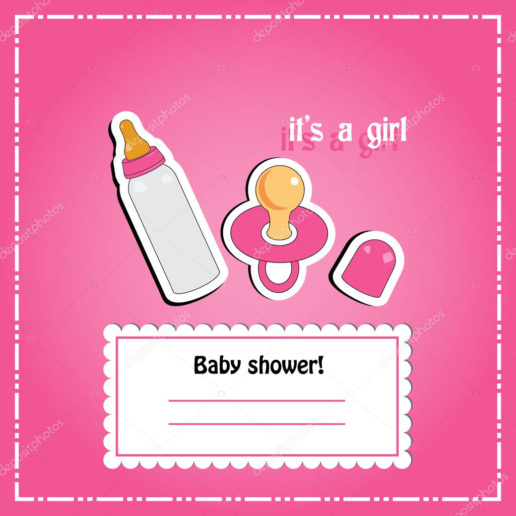 New arrival card (baby shower), invitation illustration