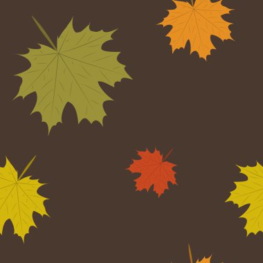  summer and autumn background with leaves, seamless pattern