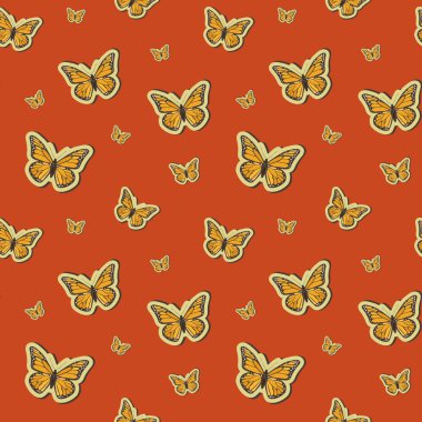  summer background with butterflies, seamless pattern