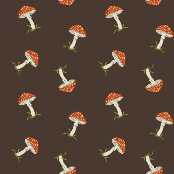 Summer background with fly agaric, seamless pattern — Stockfoto