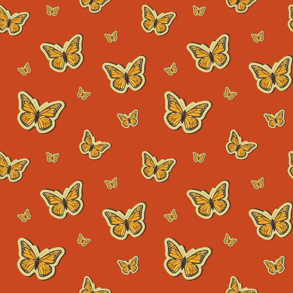 Summer background with butterflies, seamless pattern — Stock Photo, Image